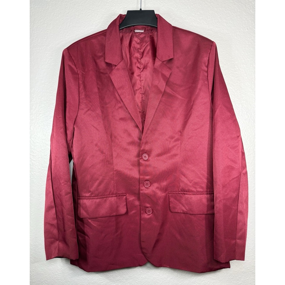 Spirit Halloween Adult Beetlejuice Burgandy Wedding Suit Coat Blazer Size Large